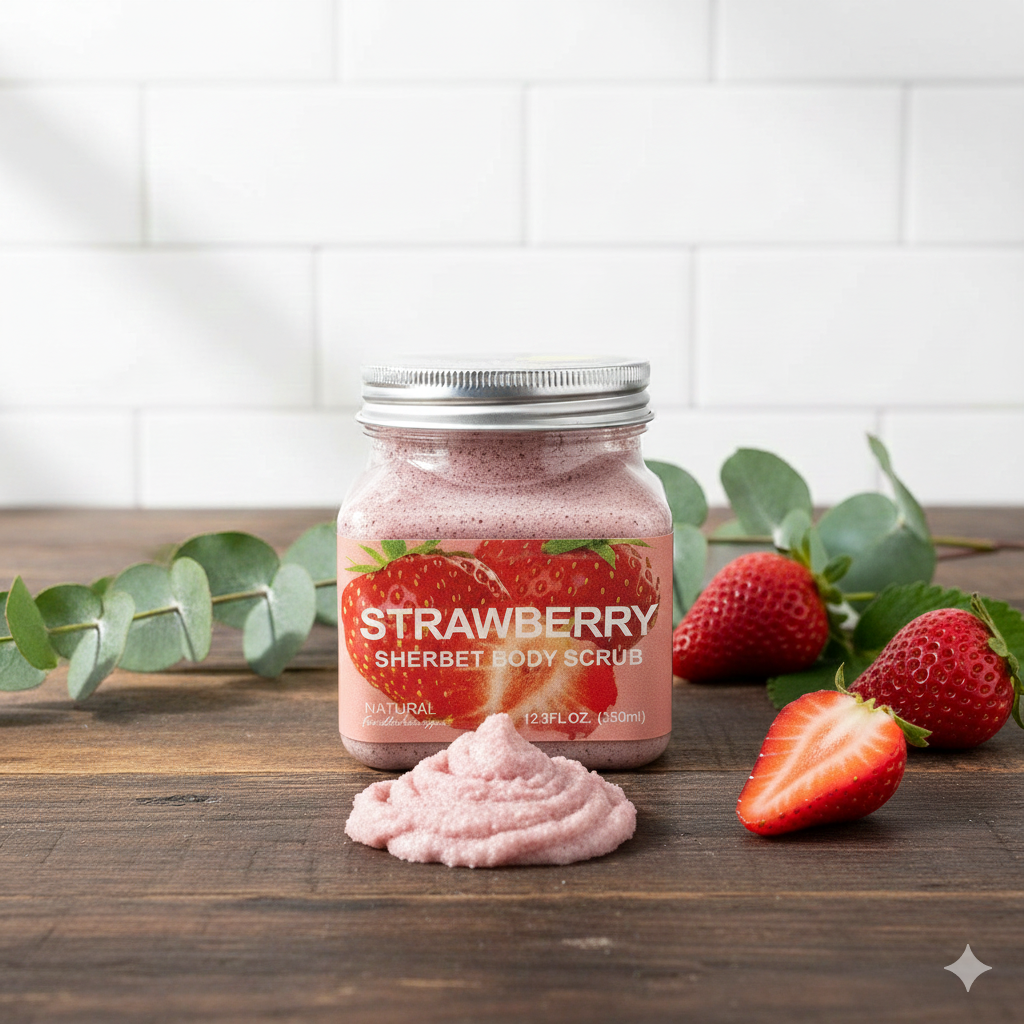 Strawberry Sherbet Body Scrub | Hydrating & Smoothing Exfoliator
