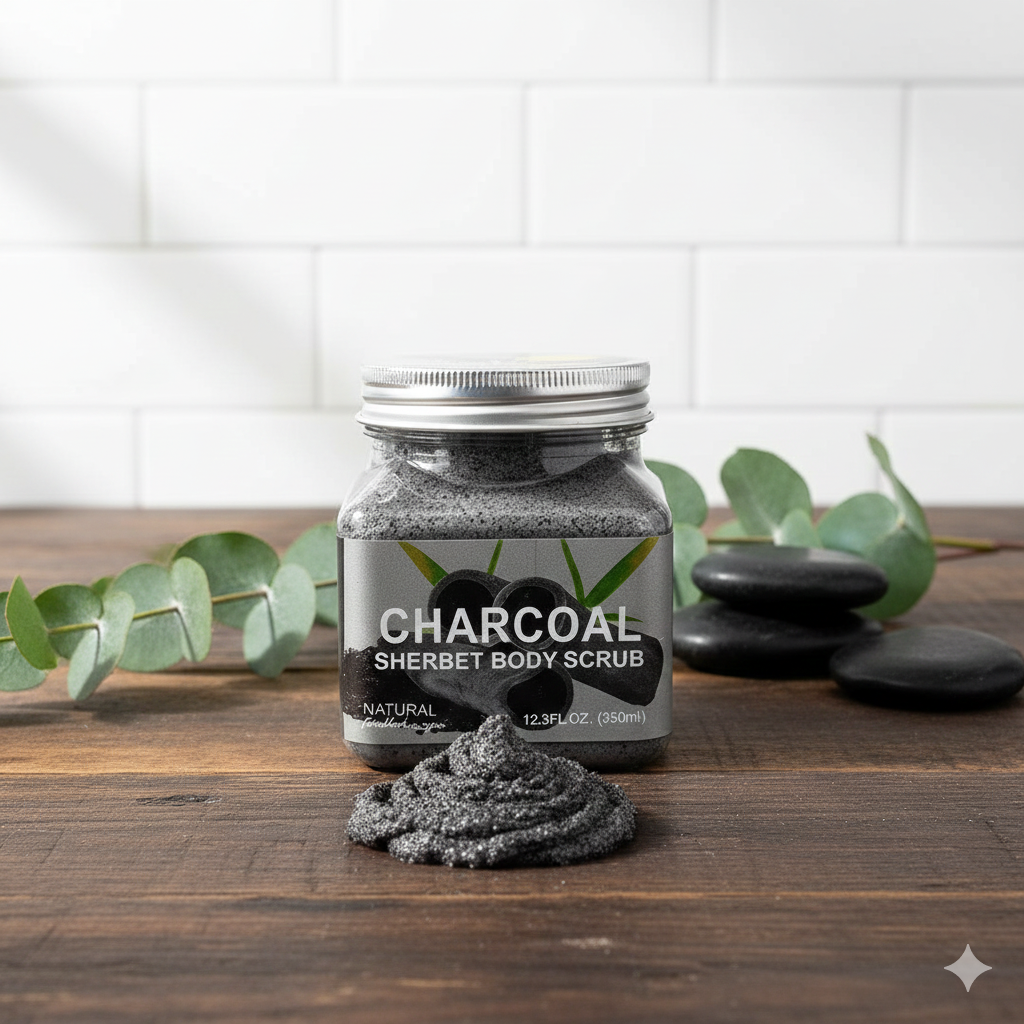 Deep Detox Charcoal Sherbet Body Scrub | Exfoliating & Purifying Treatment (350ml)